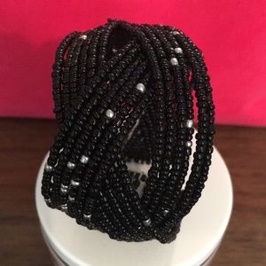 Black Stretch Bead Bracelet